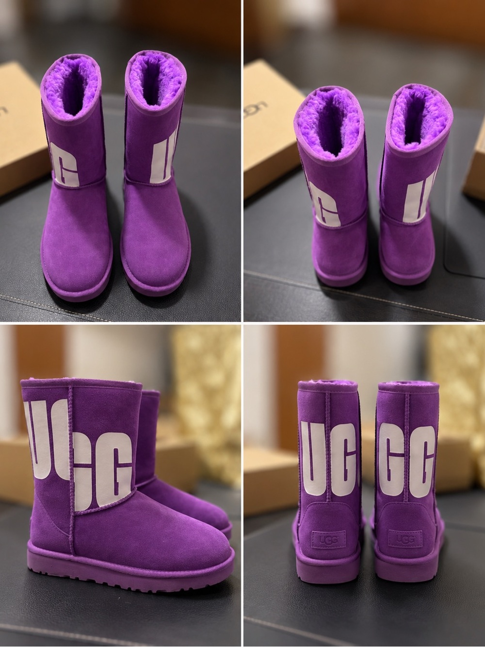 UGG Purple Kids Mid-Calf Logo Boots